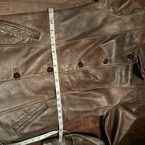 Santos Leather Vintage Brown Long Sleeve Jacket size Small - Picture 8 of 10